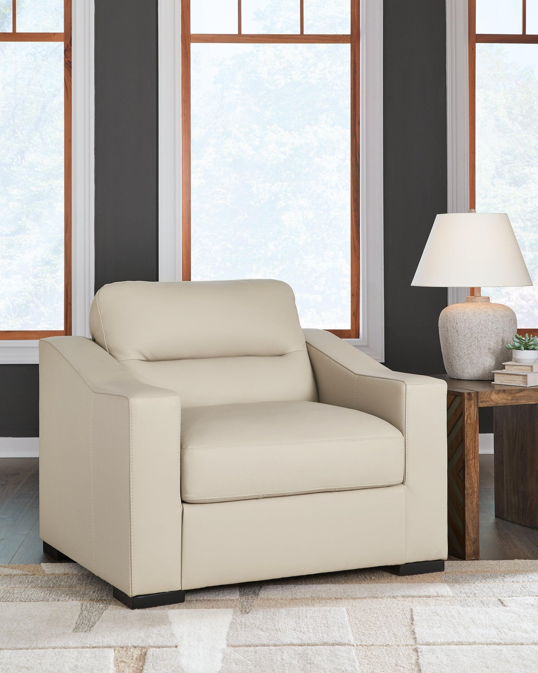 Treasure Trove Almond Leather Oversized Chair