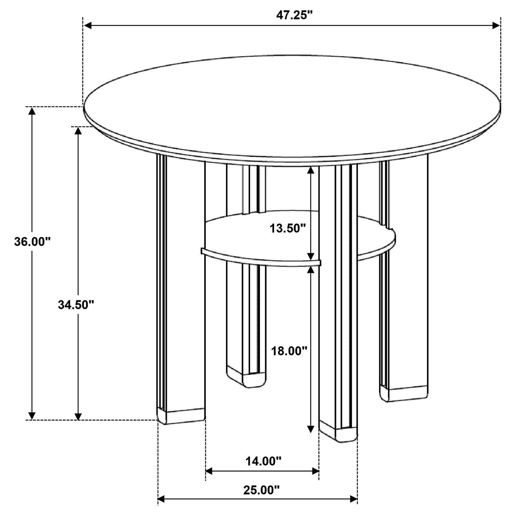 Ottowa Brown Round Counter Height Set