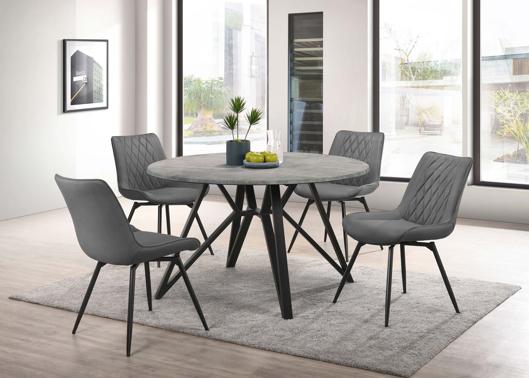 Neil Gray Round Dining Room Set Concrete