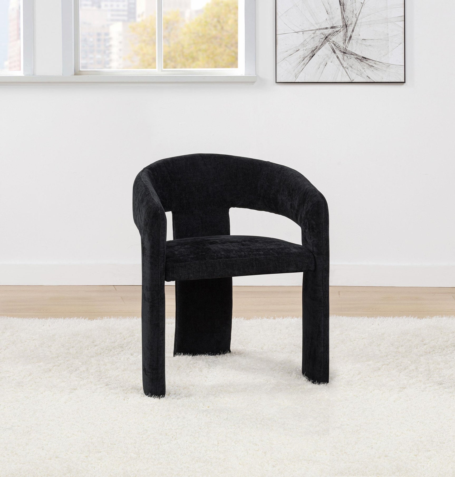 Carlow Upholstered Dining Arm Chair Black (Set of 2)