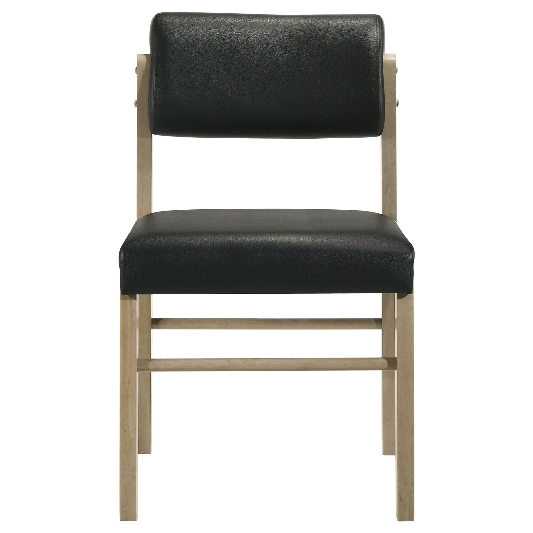 Kehoe Upholstered Dining Side Chair Black and Natural Oak (Set of 2)