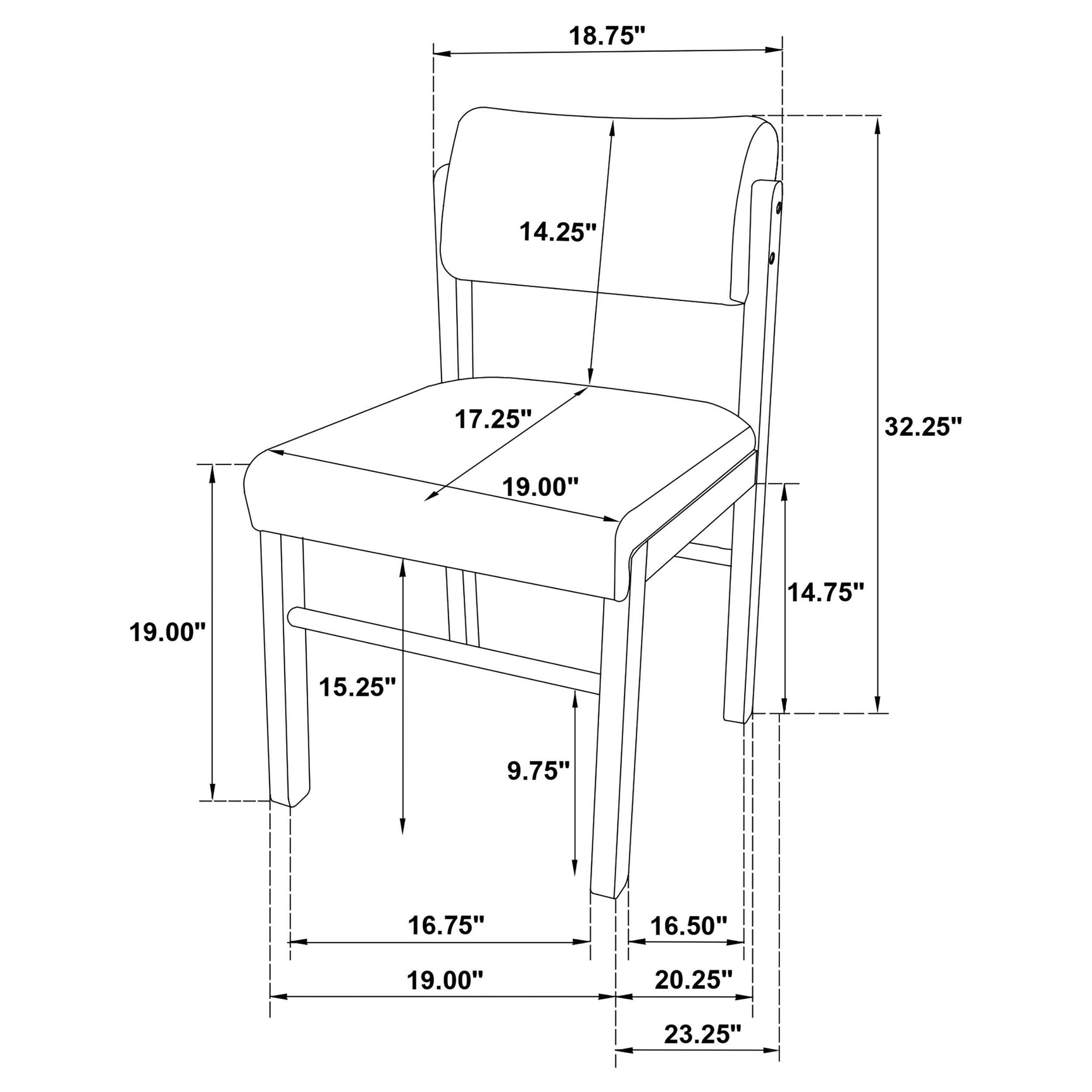 Kehoe Upholstered Dining Side Chair Cream and Black (Set of 2)