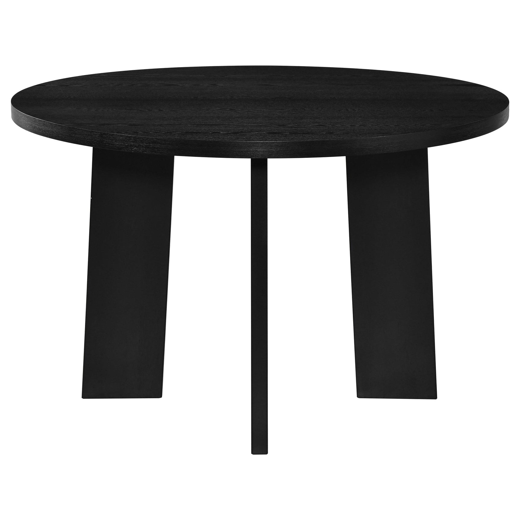 Strouse 47-inch Round Wood Dining Room Table Black