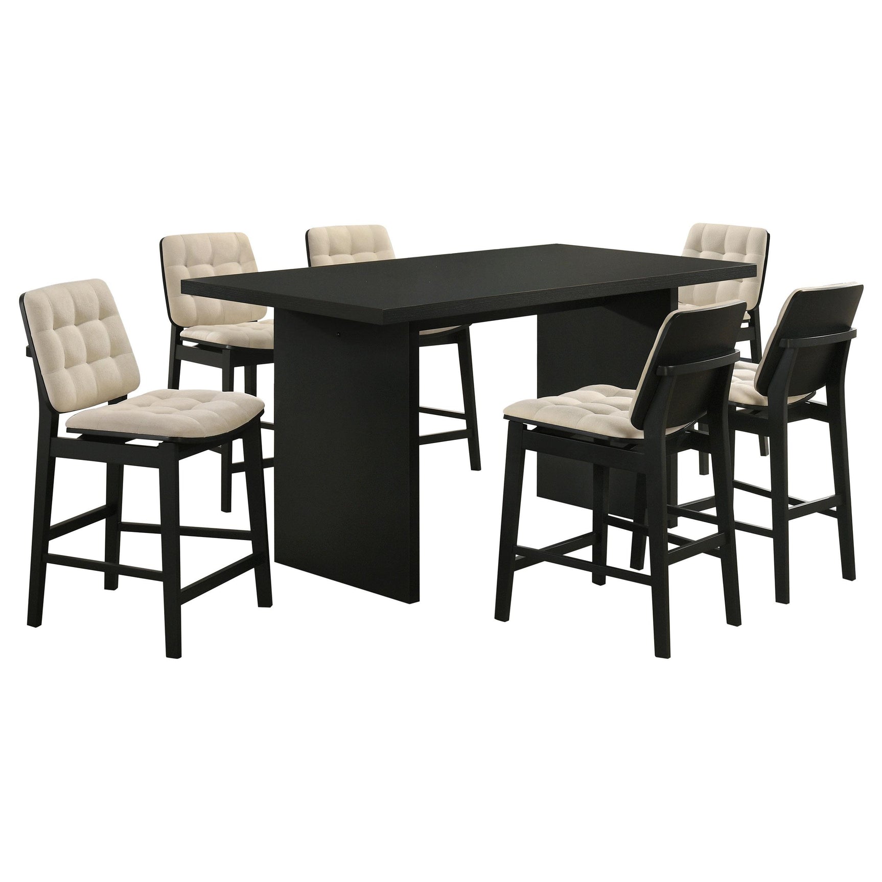 Redbridge Velvet Upholstered Counter Chair Cream and Black (Set of 2)