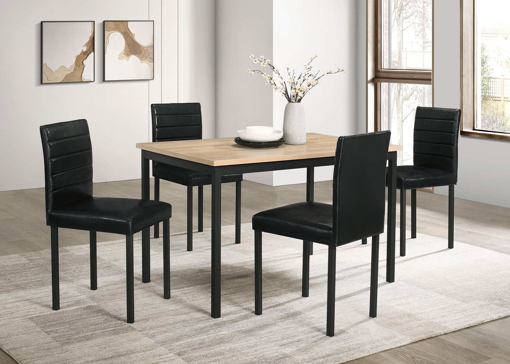 Garza Upholstered Dining Side Chair Black (Set of 4)