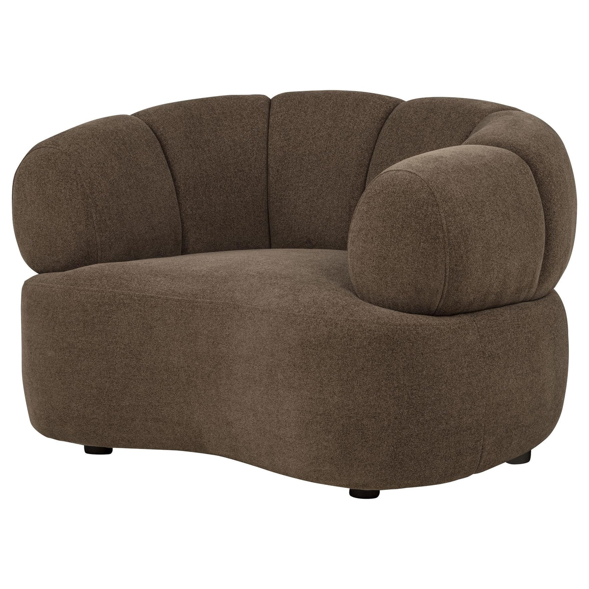 Casarin Brown Fabric Channel-Back Accent Chair — product image 3