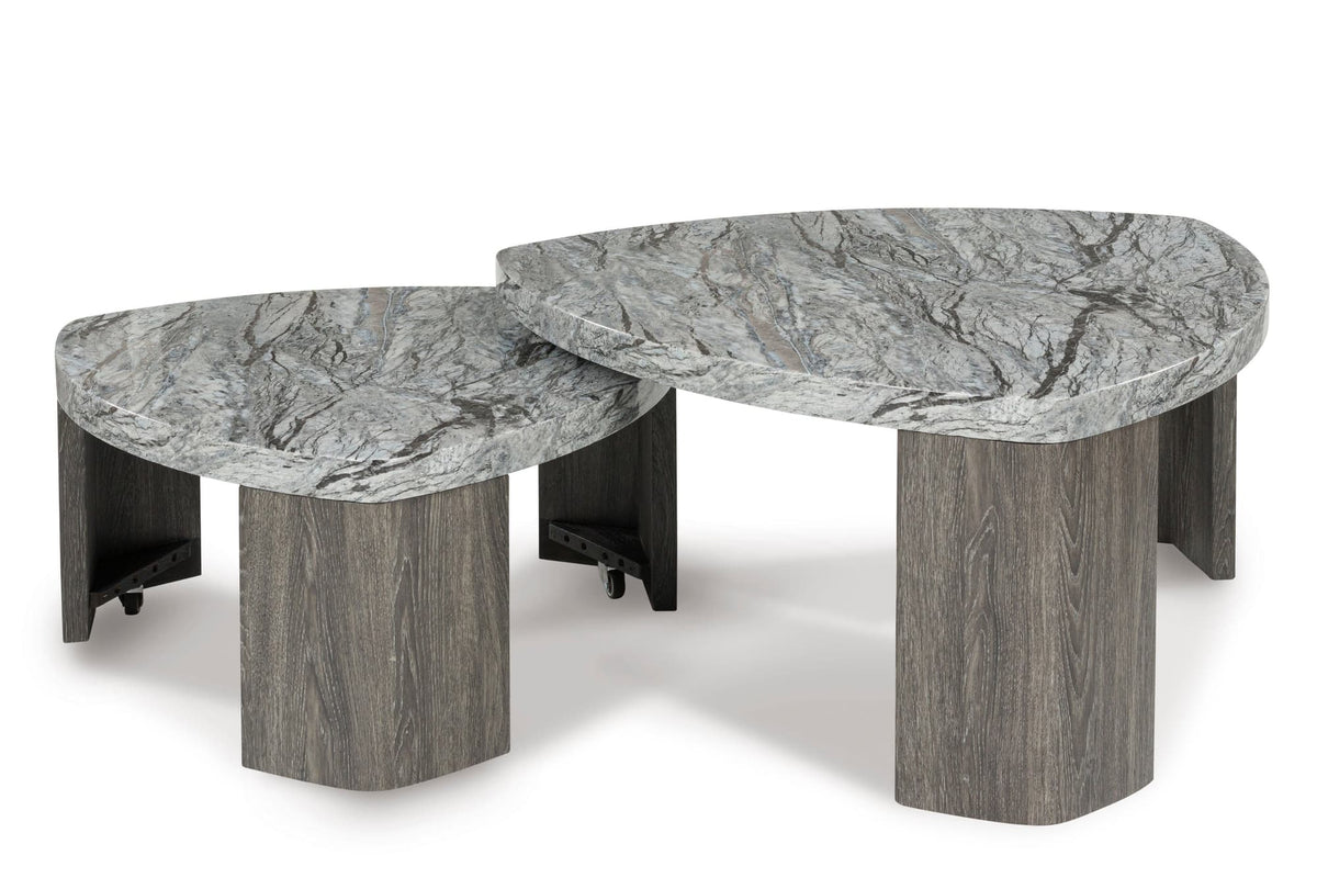 Gray and Brown Extendable Coffee Table and End Table Set — product image 3