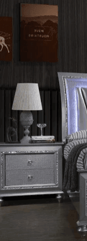 Barcelona Silver 2-Drawers Nightstand