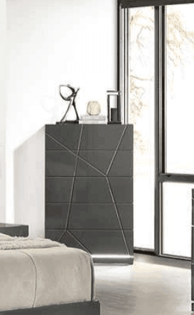 Lily Gray 5-Drawer Chest with LED Lighting