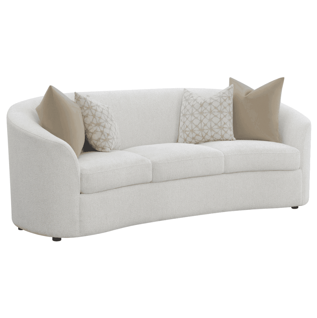 Rainn Latte Upholstered Curved Sofa