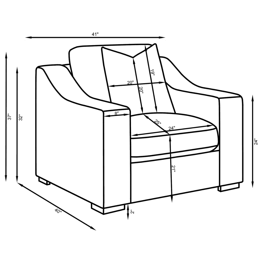 Ashlyn White Upholstered Loveseat with Sloped Arms