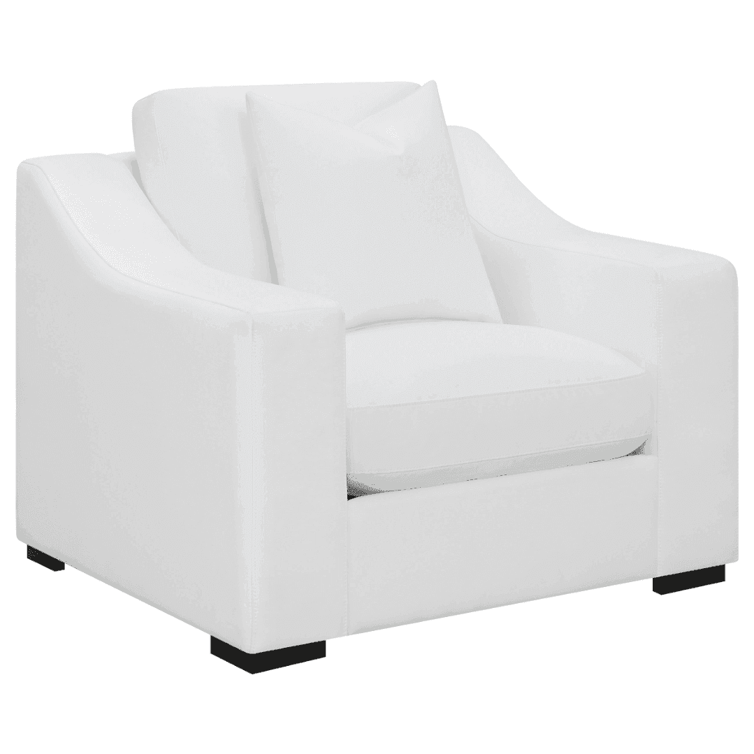 Isabella White Upholstered Accent Chair with Tight Back