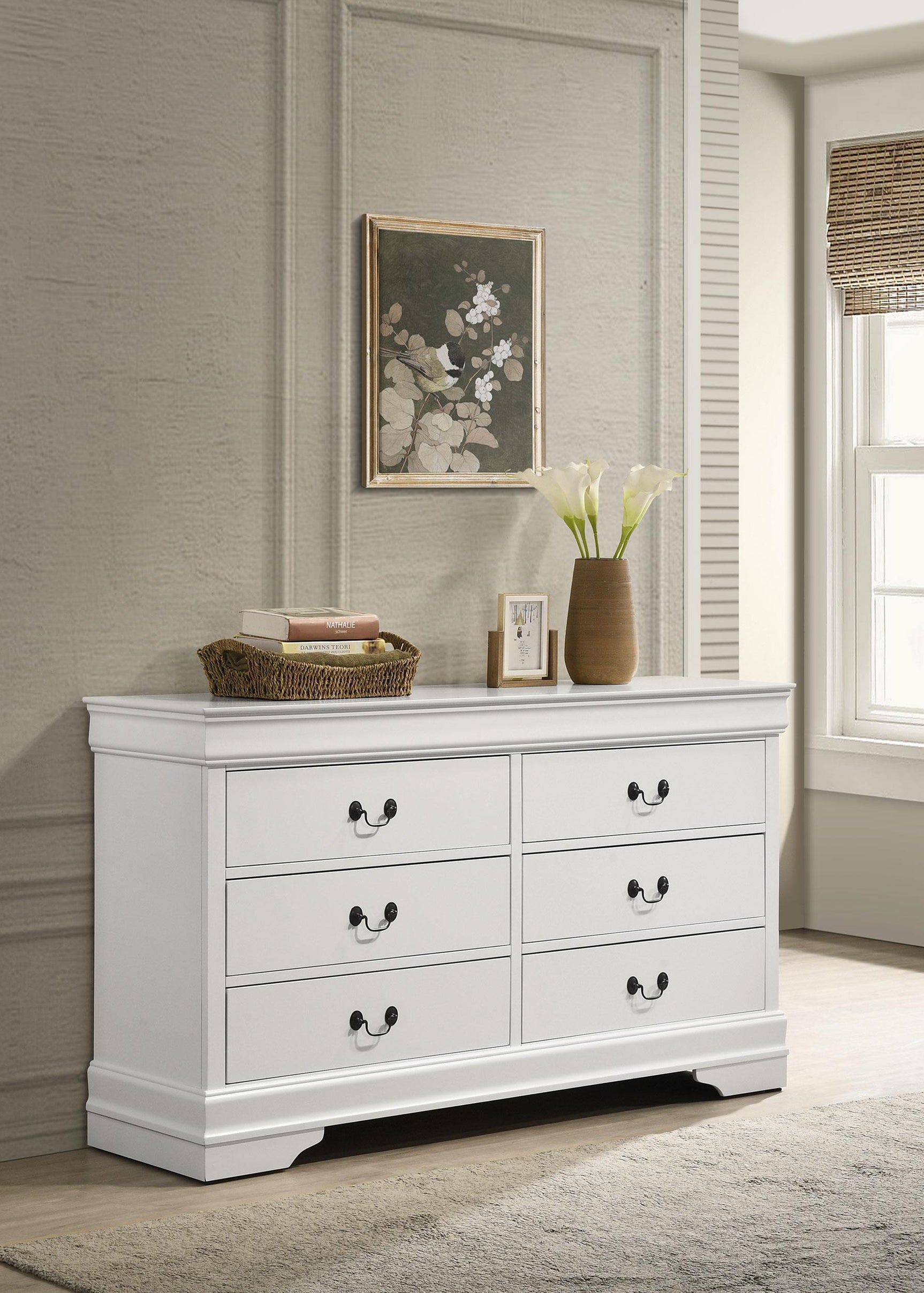 LOUIS PHILIPPE Louis Philippe 6-drawer Dresser White 202443
