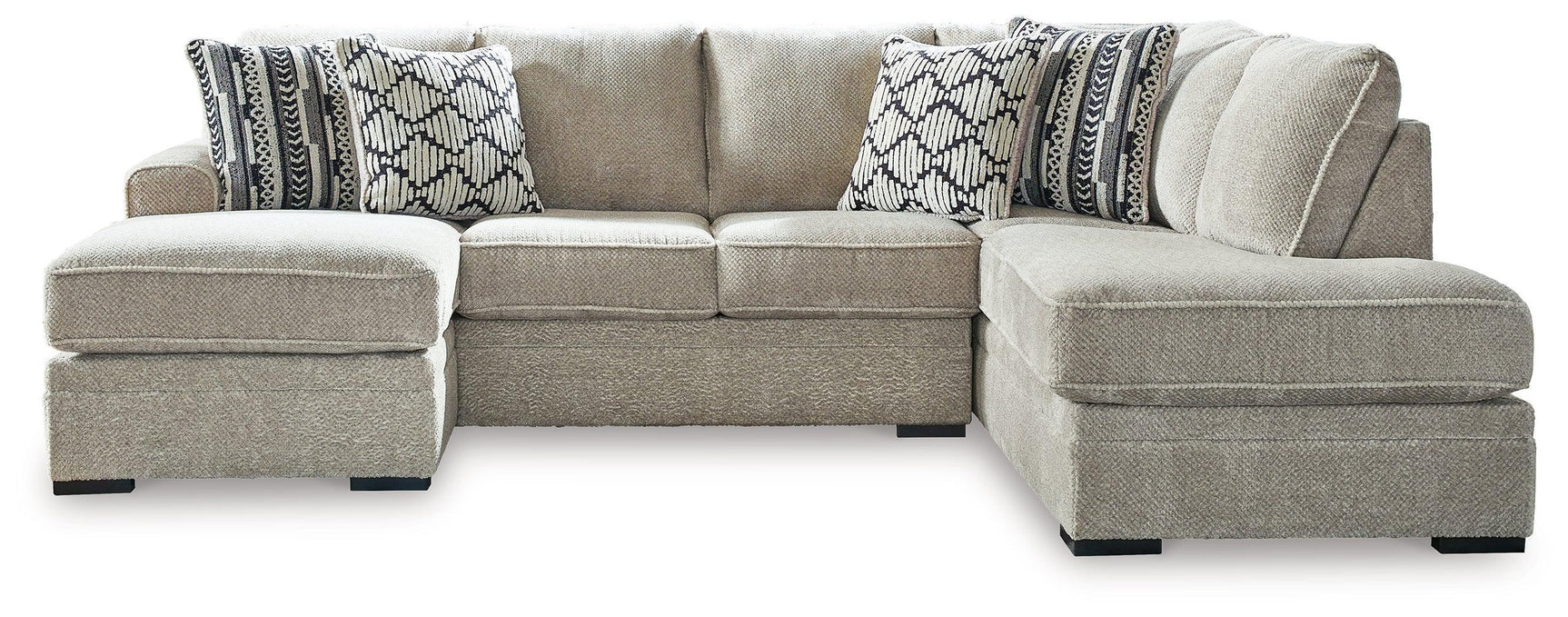 Calnita Sisal Velvet 2-Piece Sectional With Chaise
