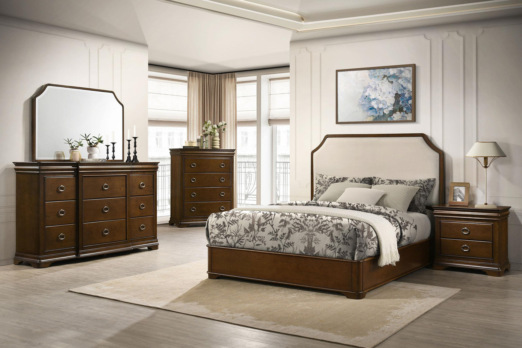 Garland 3-drawer Nightstand Bedside Table Brown Cherry