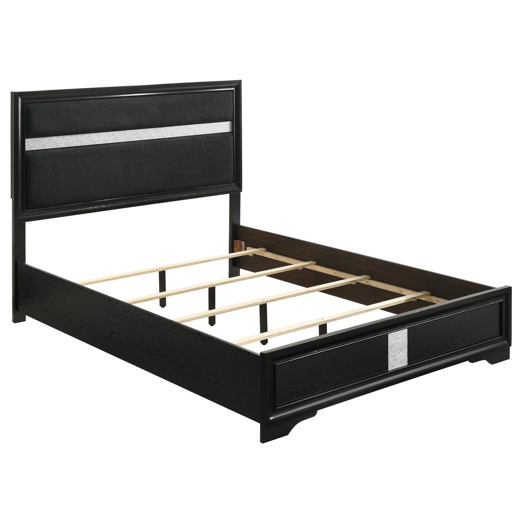 MIRANDA COLLECTION Miranda 55-inch Upholstered Queen Panel Bed Black