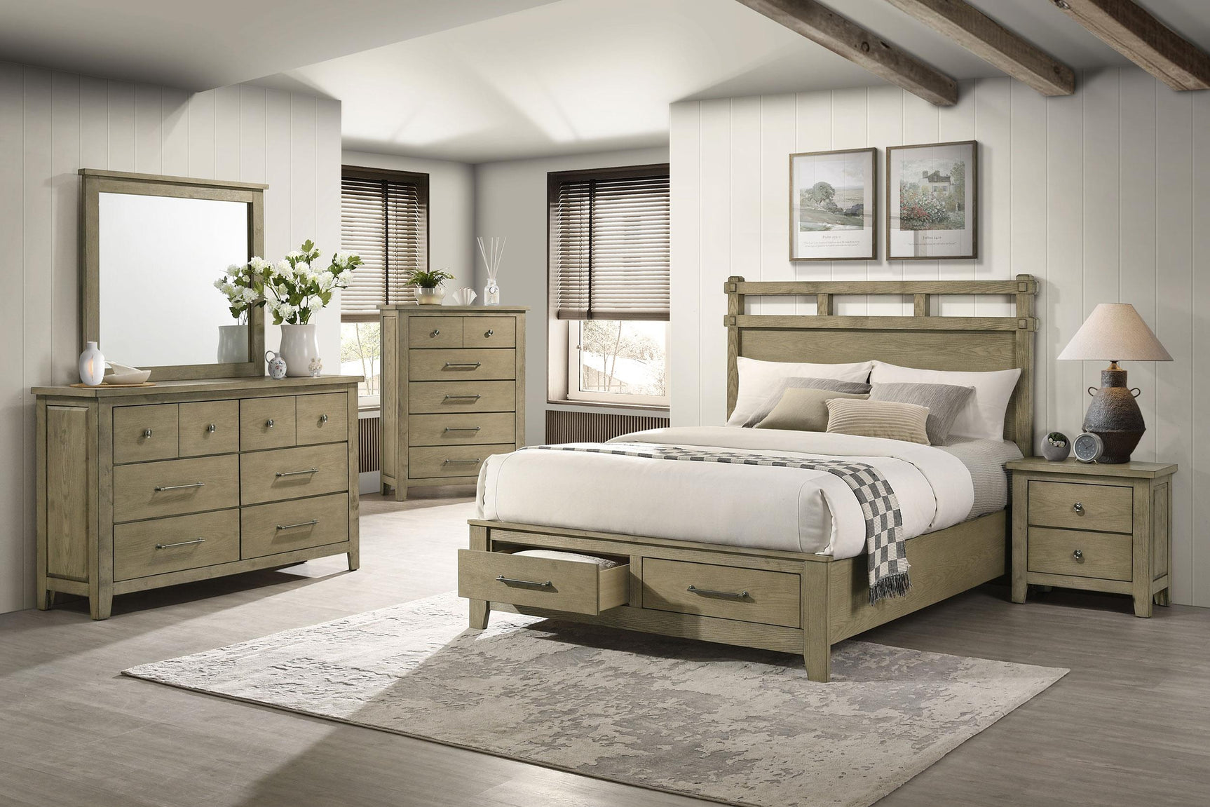 Hazlewood 59-inch Eastern King Storage Bed Vineyard Oak