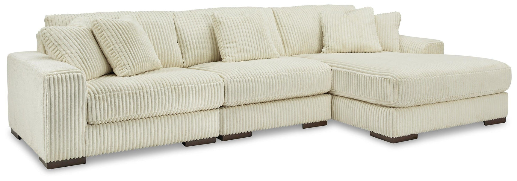 Lindyn Ivory 3-Piece Sectional With Chaise - Ella Furniture