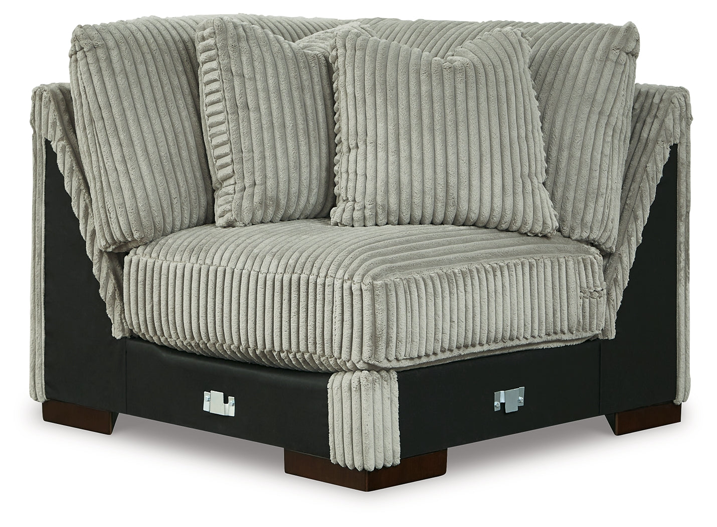 Lindyn Fog Velvet 4-Piece Sectional with Chaise