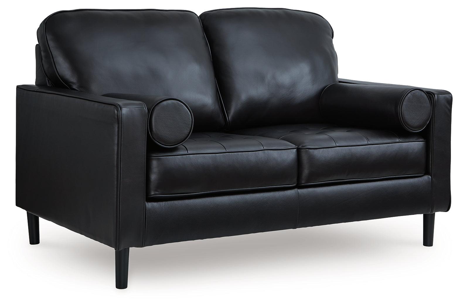 Bryceview Onyx Leather Loveseat