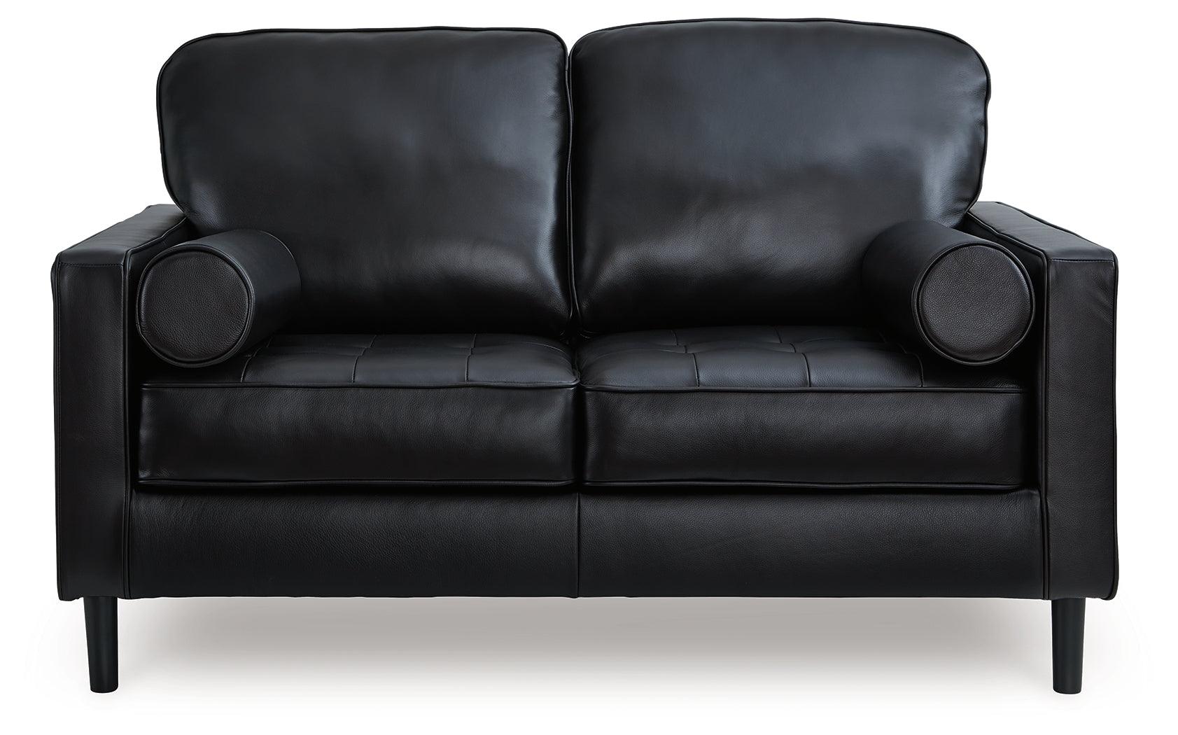 Bryceview Onyx Leather Loveseat