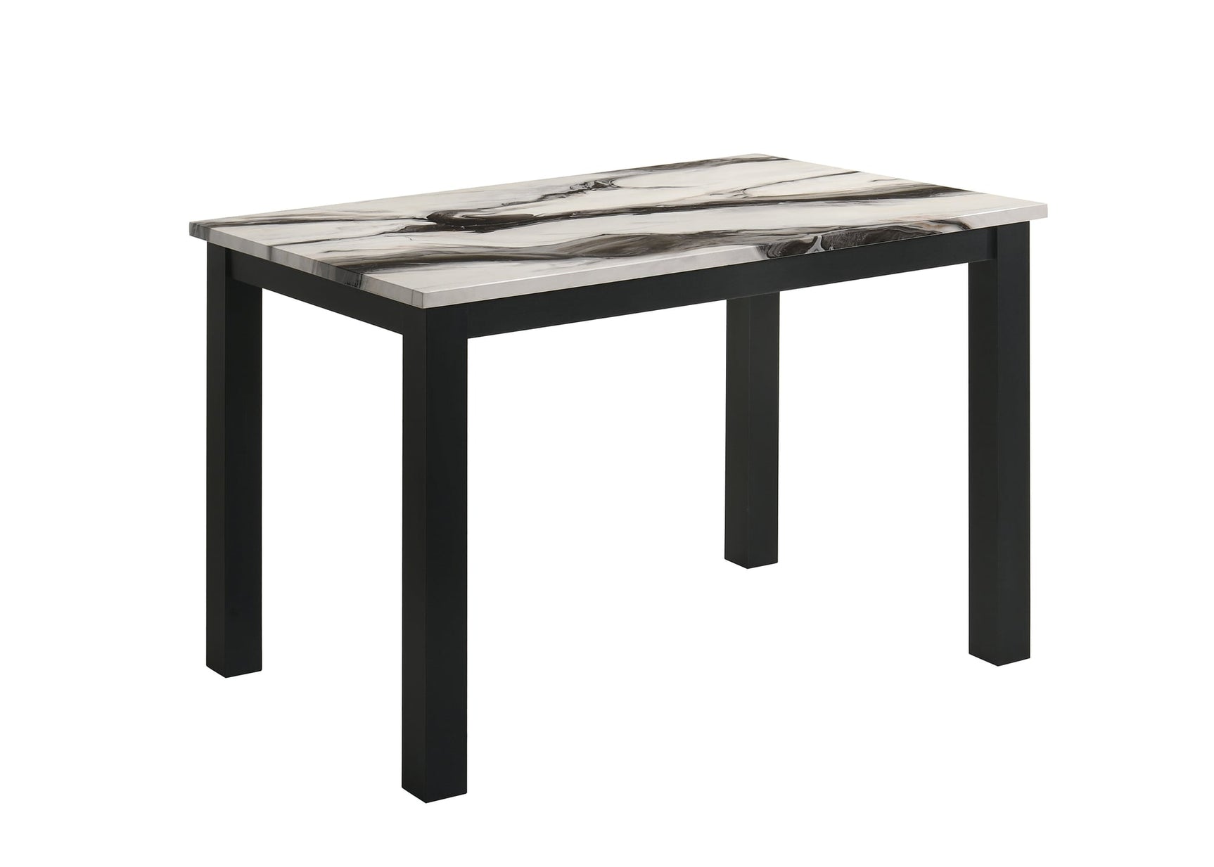 Resia Brown Marble Dining Set With Table And 4 Side Chairs view 2