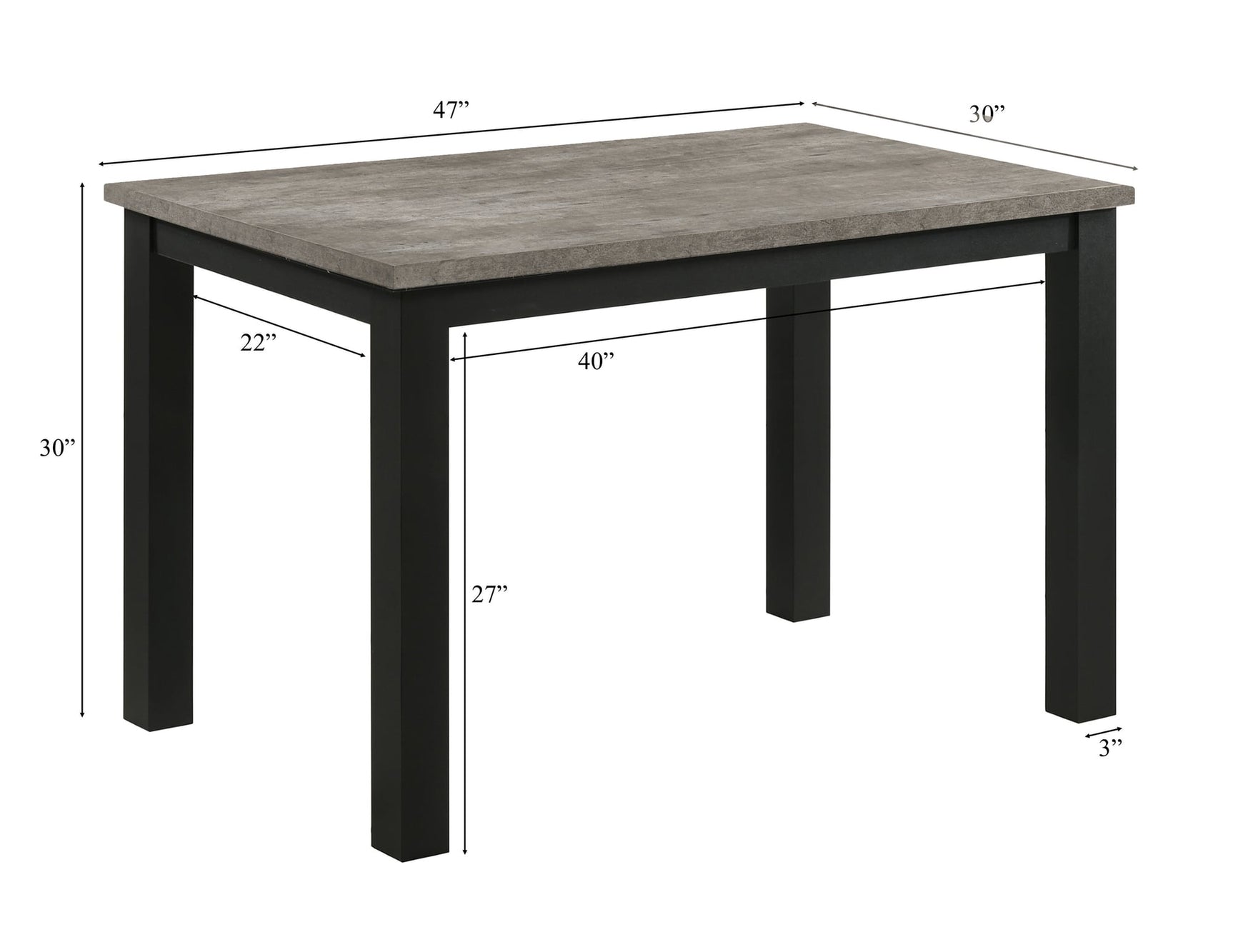 Resia Concrete Dining Set With Table And 4 Side Chairs view 5