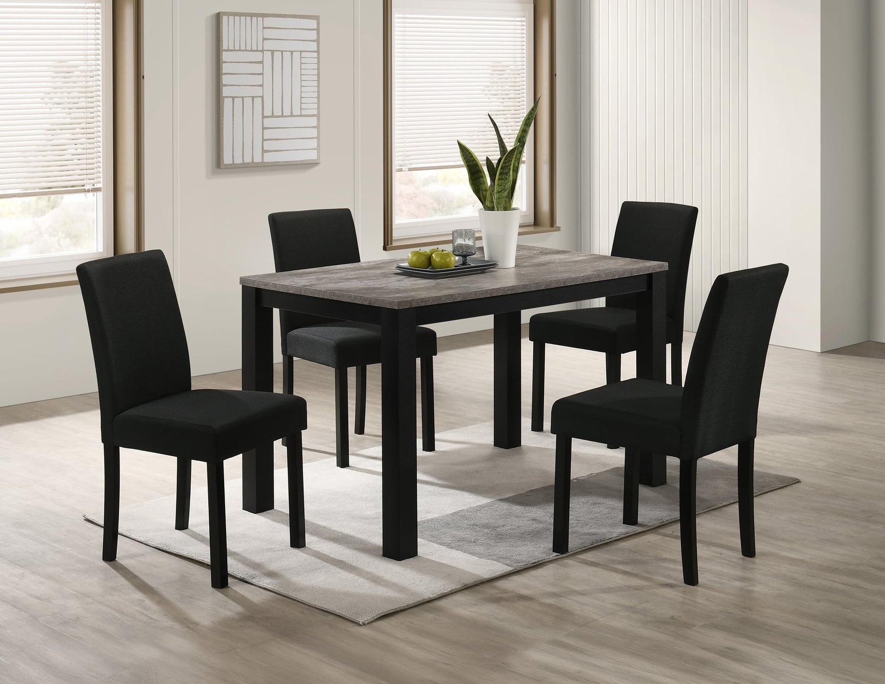 Resia Concrete Dining Set With Table And 4 Side Chairs from Ella Furniture
