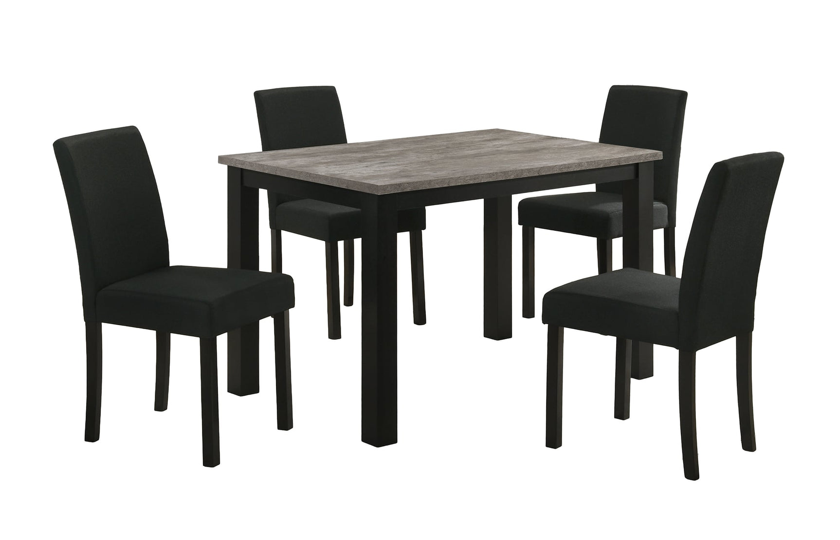 Resia Concrete Dining Set With Table And 4 Side Chairs view 2