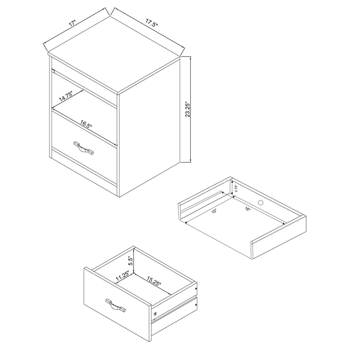 Fabre Extendable Top 1-Drawer Nightstand in Mango — product image 12
