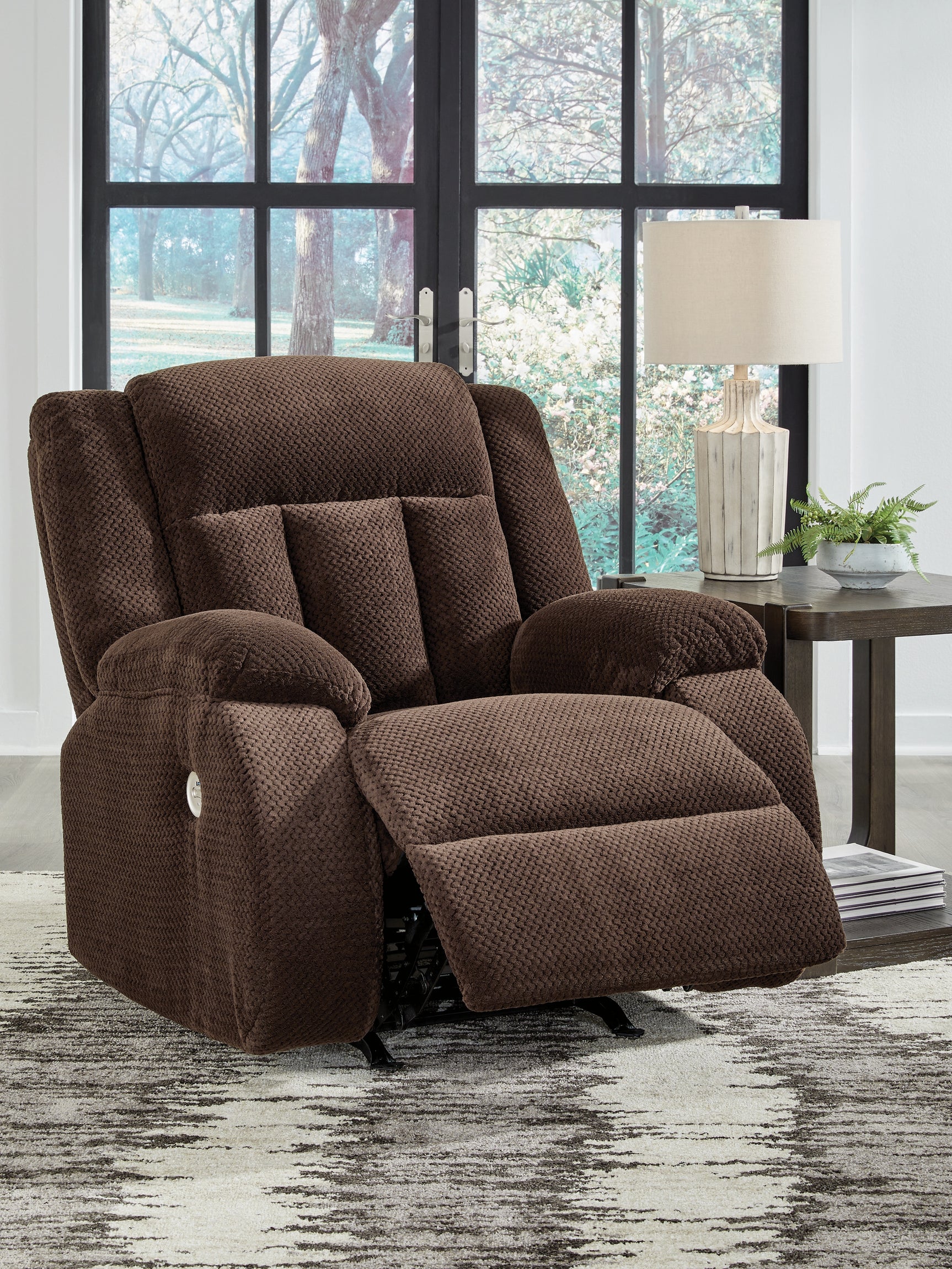 Observation Chocolate Velvet Power Recliner