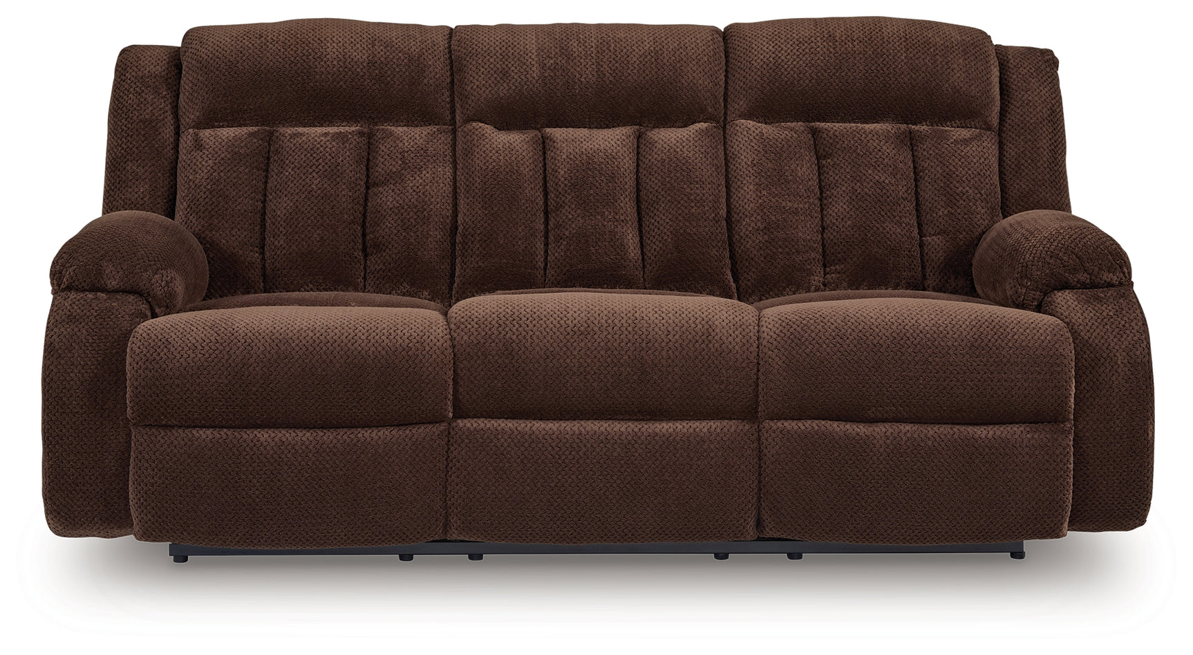 Observation Chocolate Velvet Power Reclining Sofa with Drop Down Table