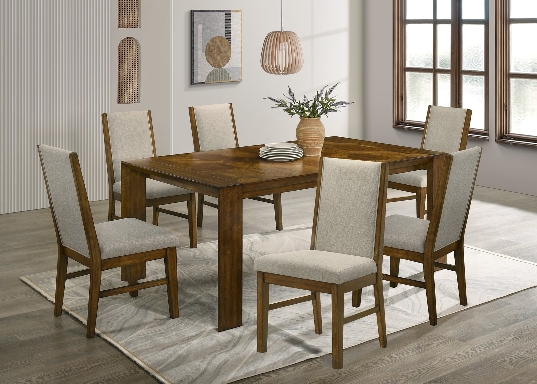 Hollister Light Brown Rectangular Dining Room Set