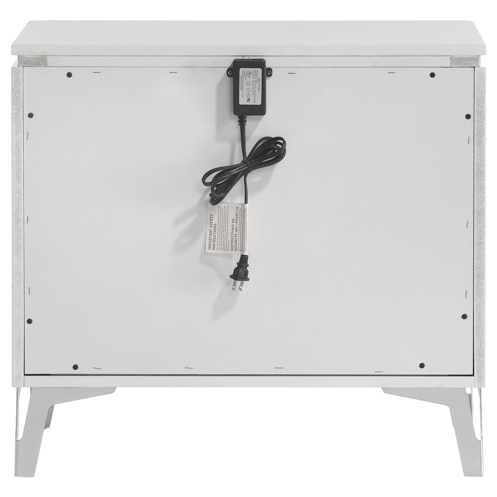 Cassia 2-drawer Nightstand Bedside Table White High Gloss