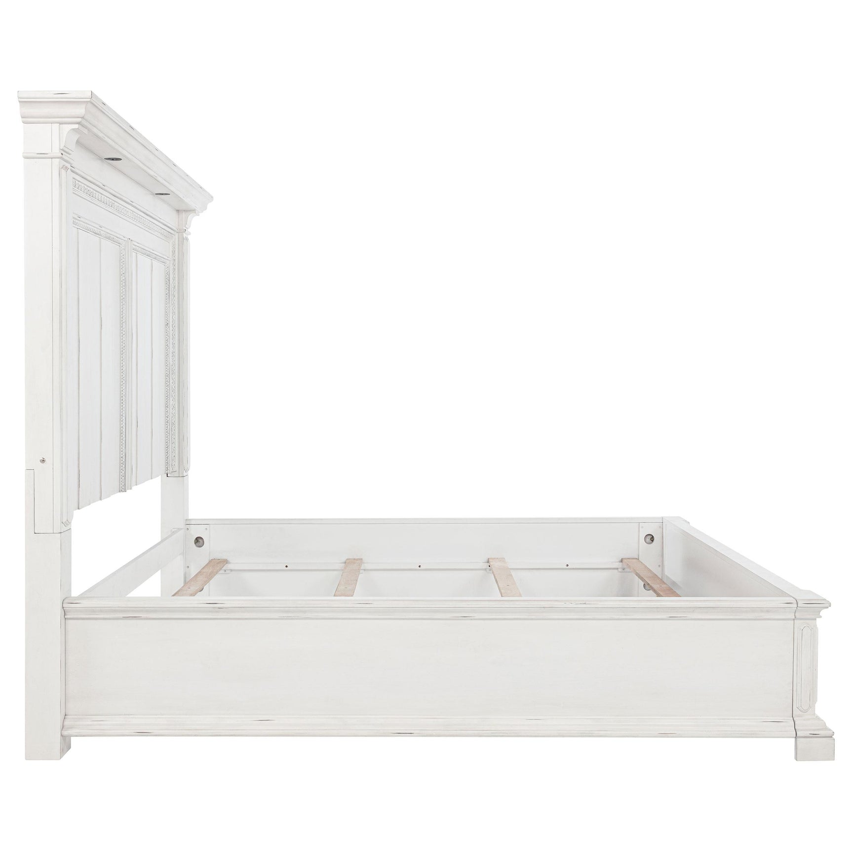 McKinney Eastern King LED Light Panel Bed Vintage White