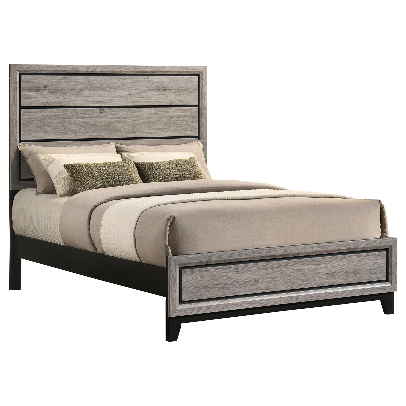 Watson Wood Full Panel Bed Light Taupe