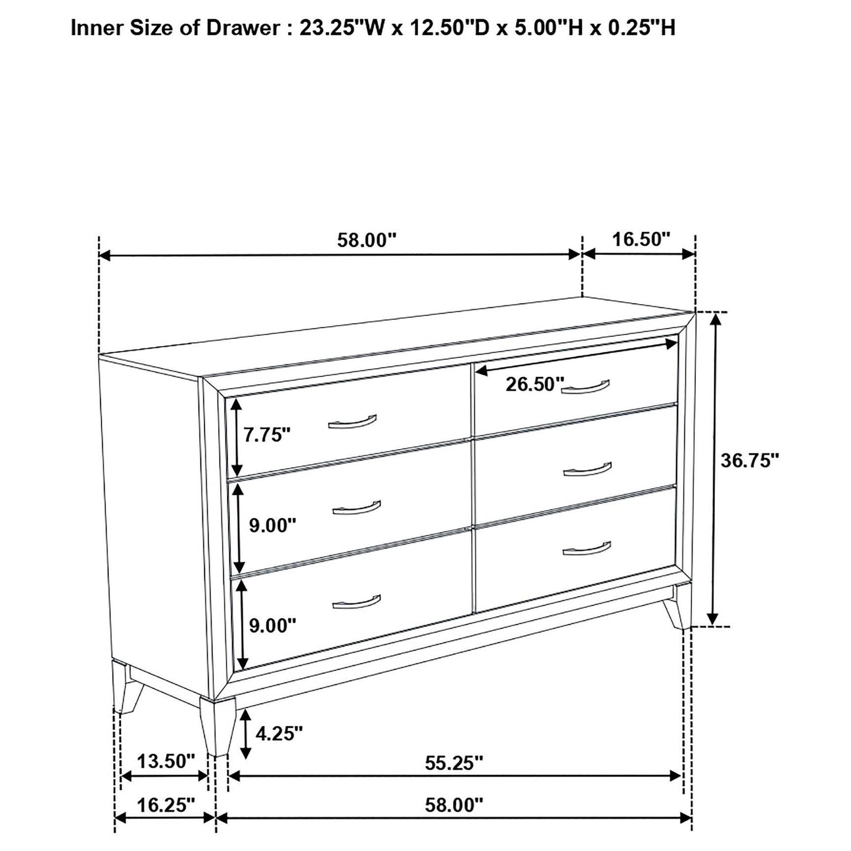 Watson 6-drawer Bedroom Dresser Cabinet Light Taupe