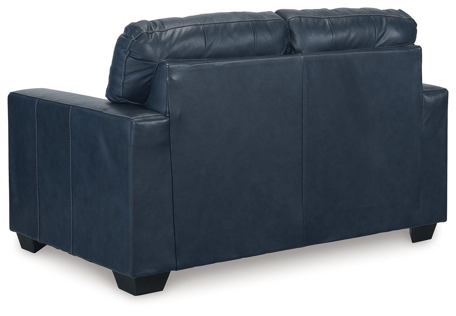 Santorine Ocean Leather Loveseat