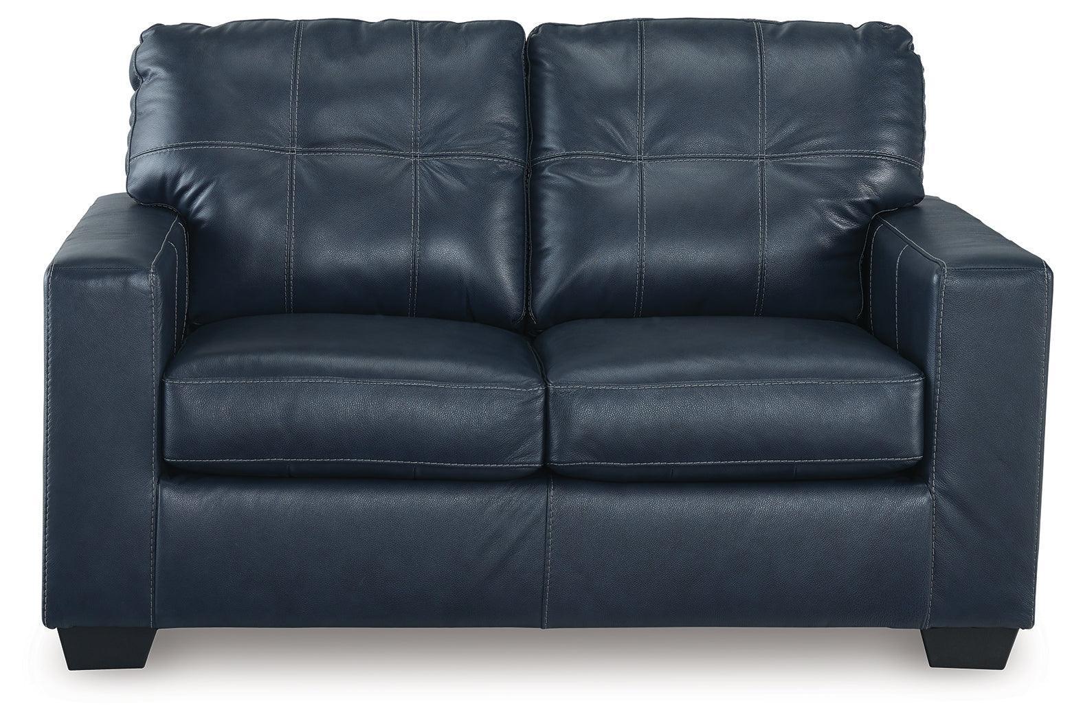 Santorine Ocean Leather Loveseat