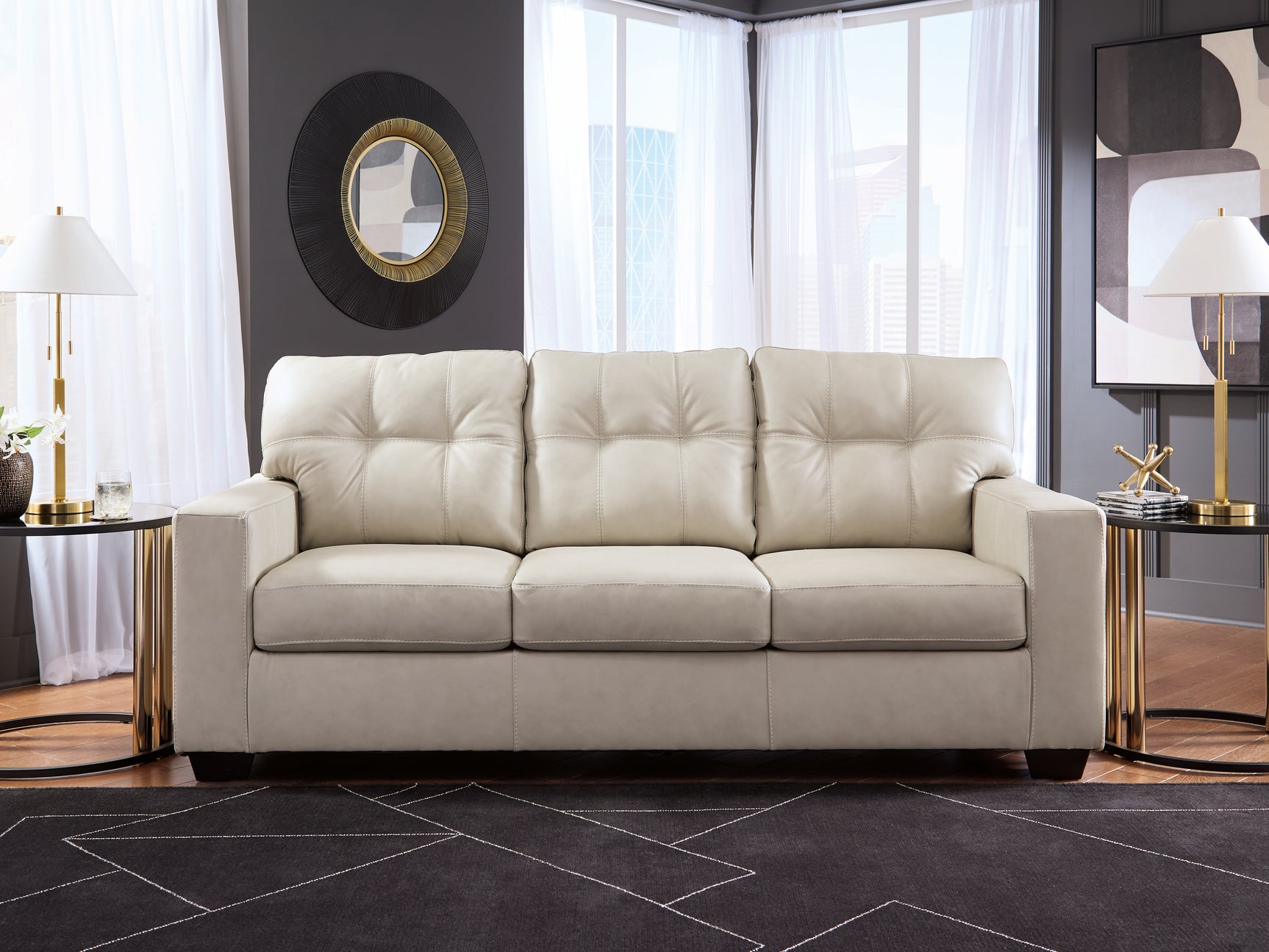 Santorine Bone Leather Sofa
