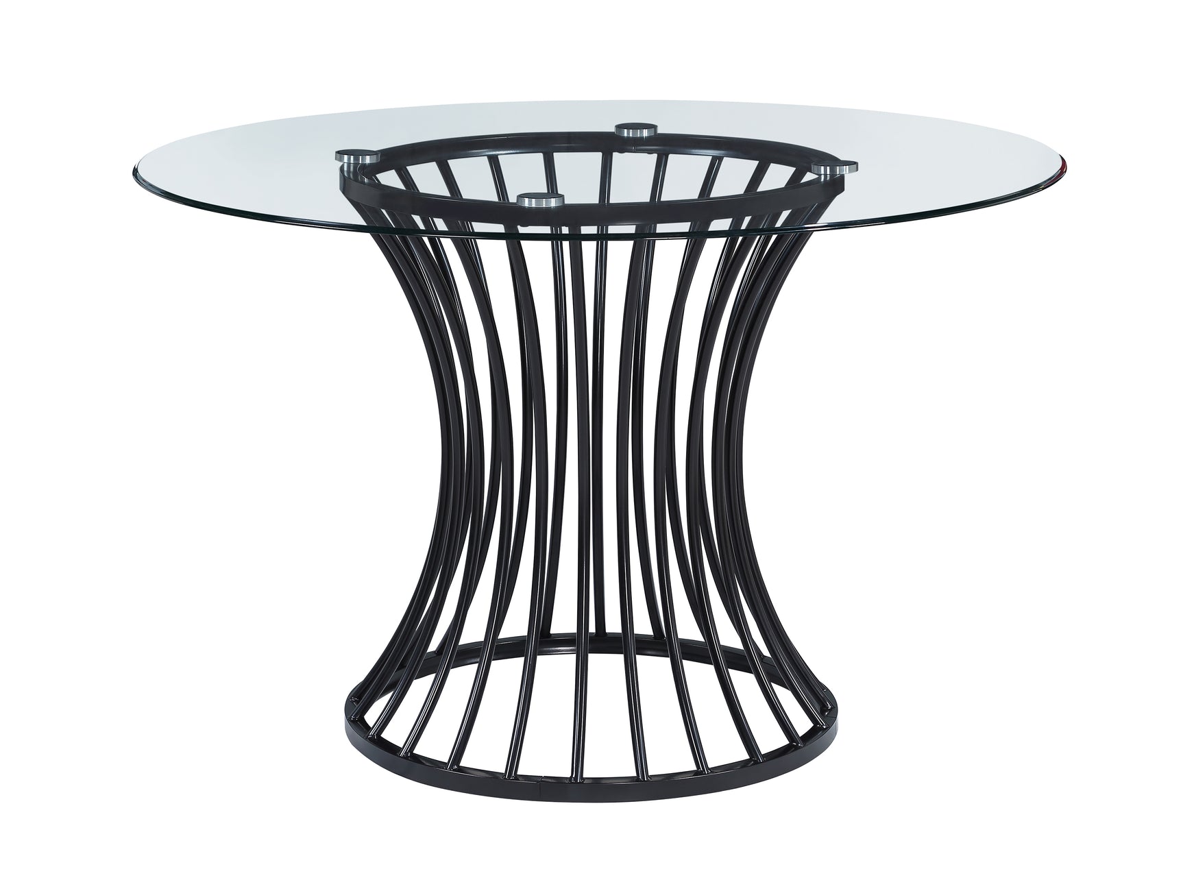 Tracy Dove Glass Top Round Dining Room Set