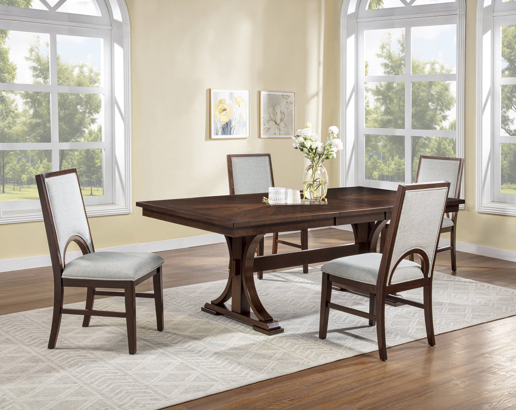 Hamil Dark Brown Dining Room Set view 2