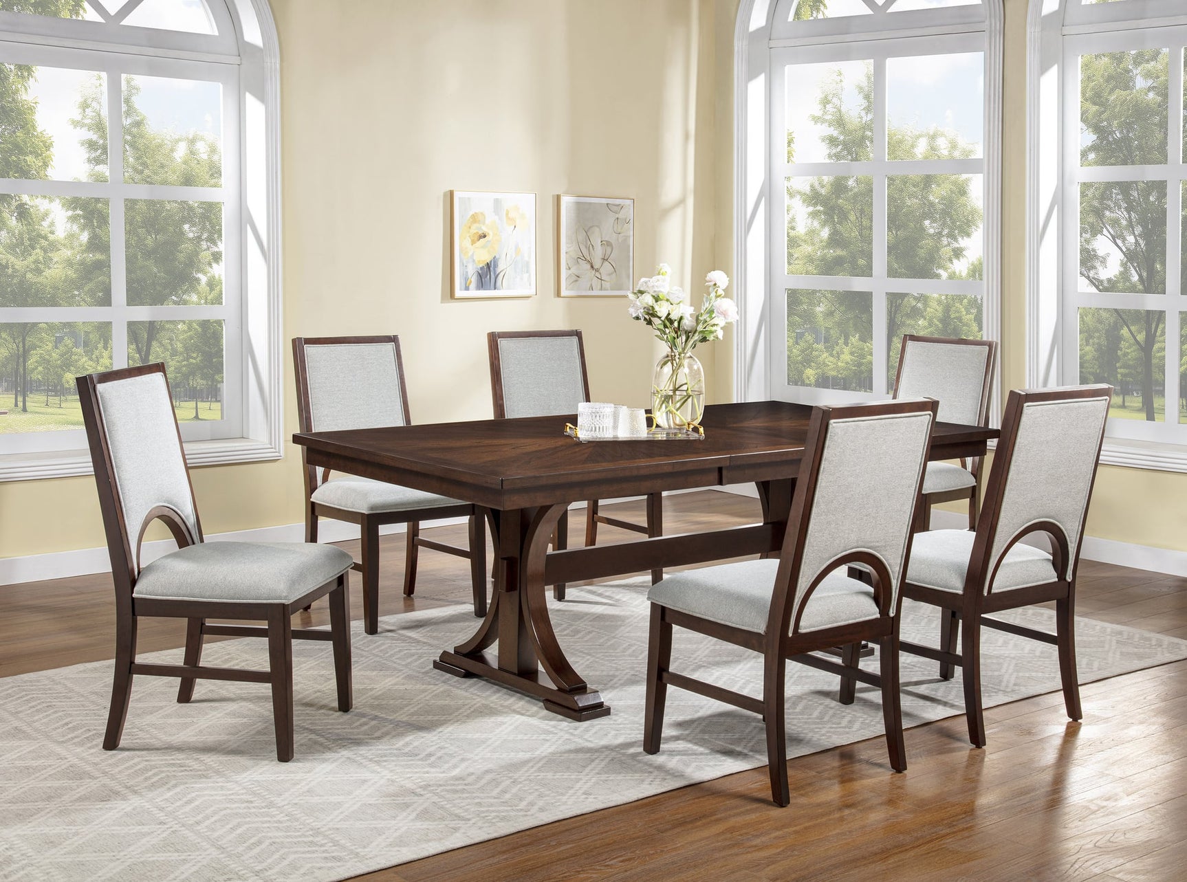 Hamil Dark Brown Dining Room Set view 3