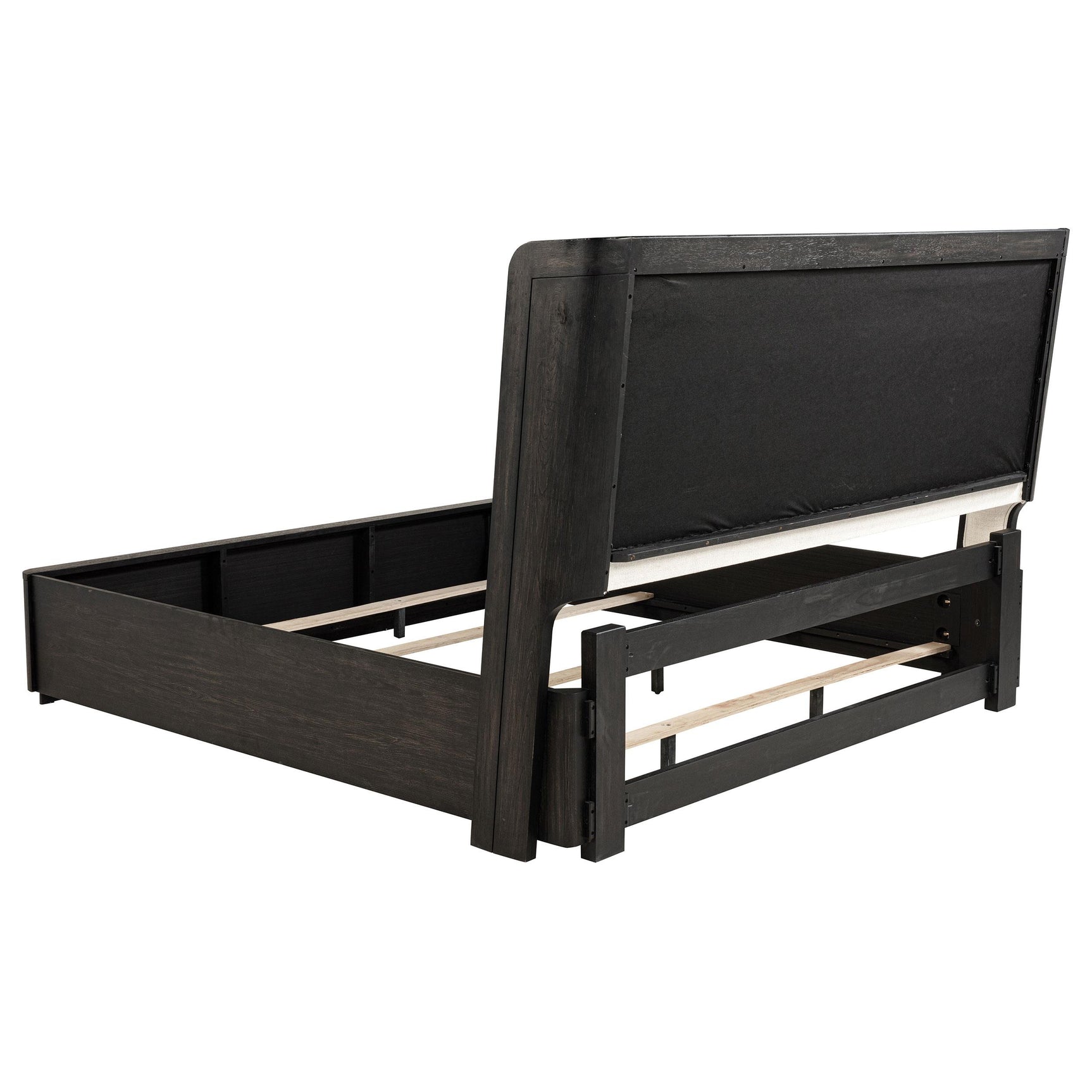 Leandro 55-inch Queen Wingback Bed Burnished Black
