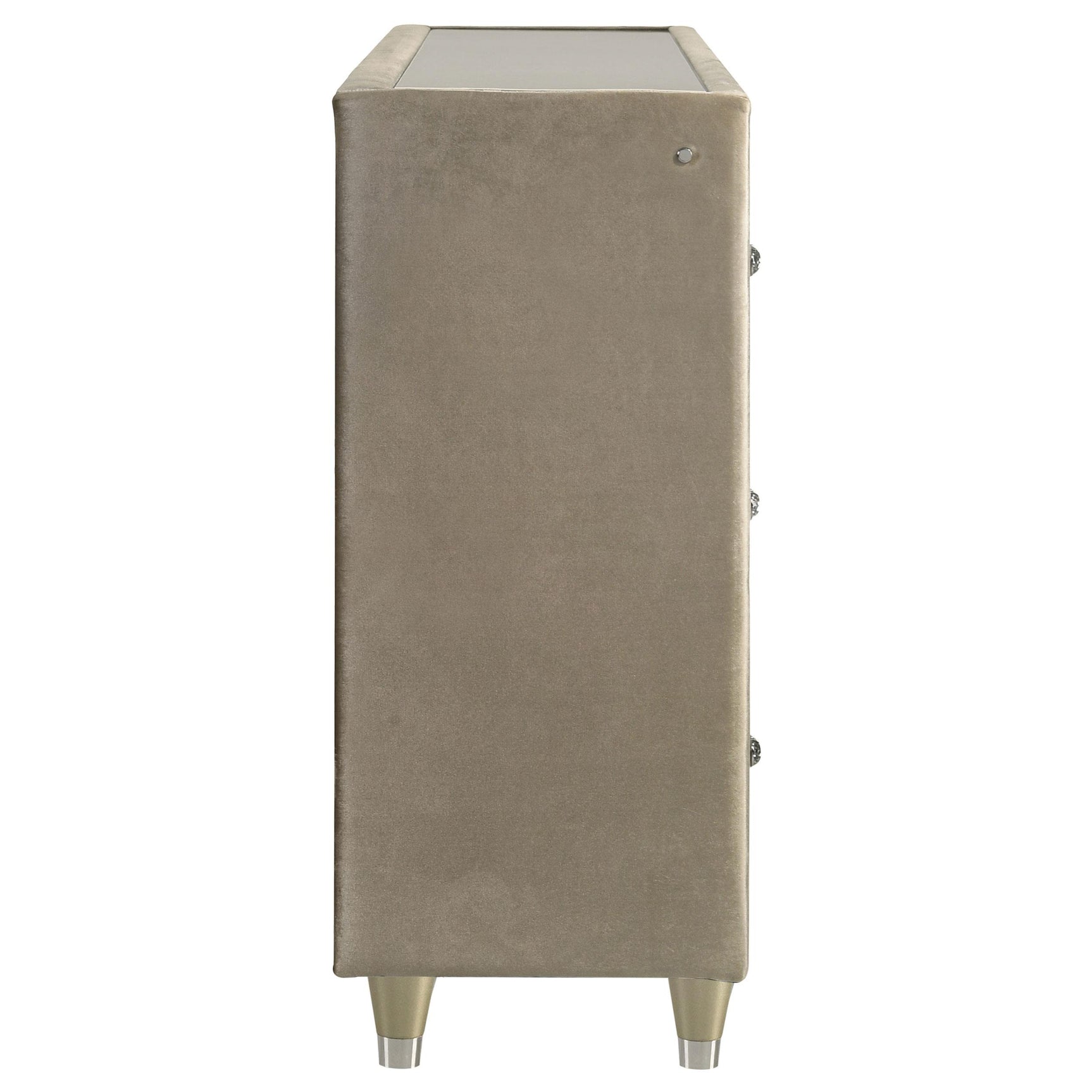 Lorient 8-drawer LED Bedroom Flame Box Dresser Ivory Camel