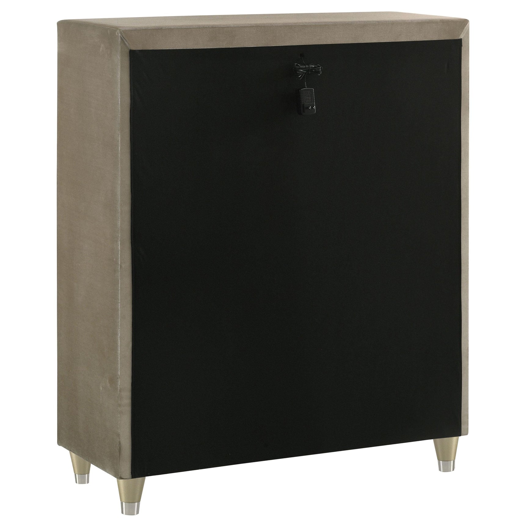 Lorient 5-drawer LED Chest of Drawers Ivory and Camel