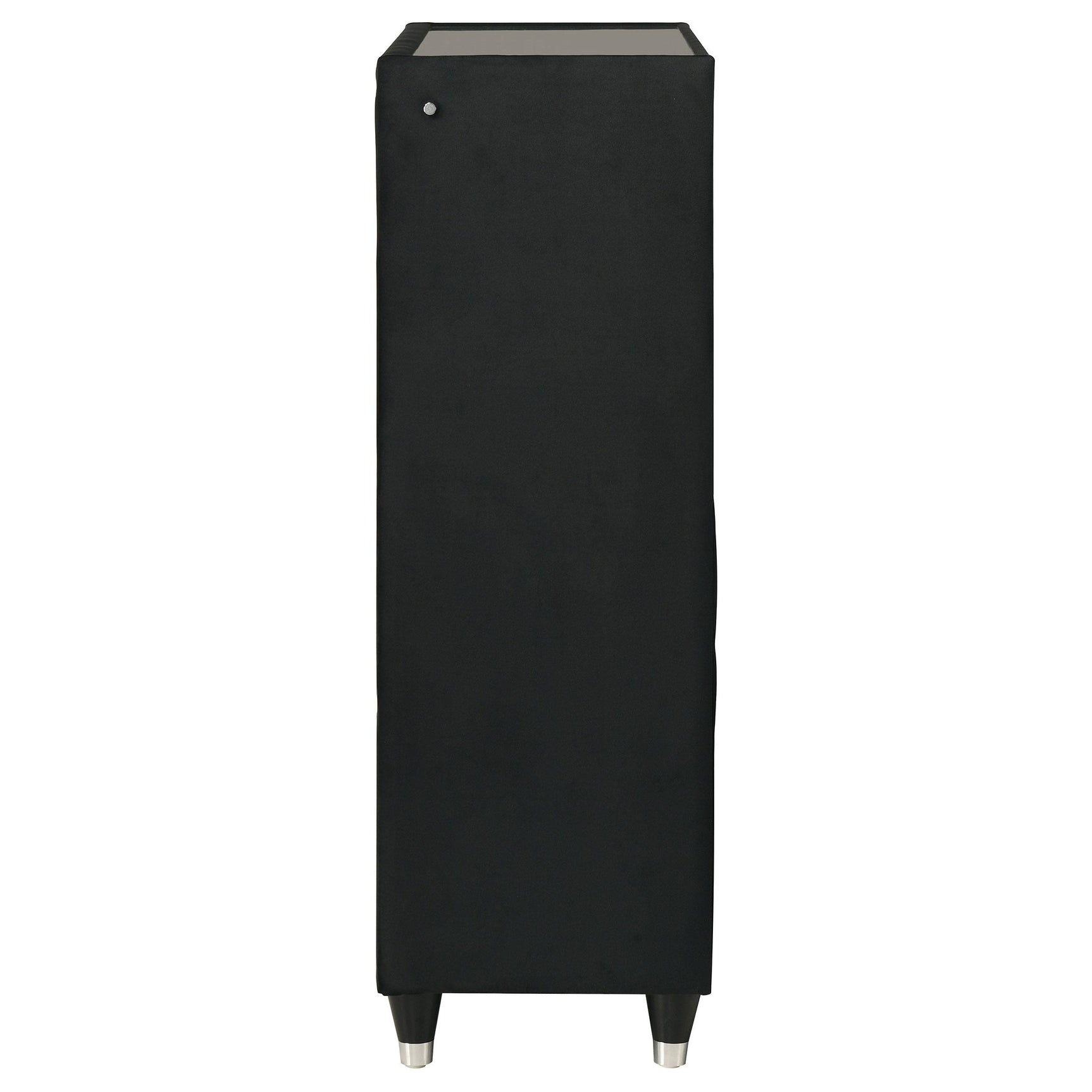 Ravenne 5-drawer Velvet Upholstered LED Chest of Drawers Black