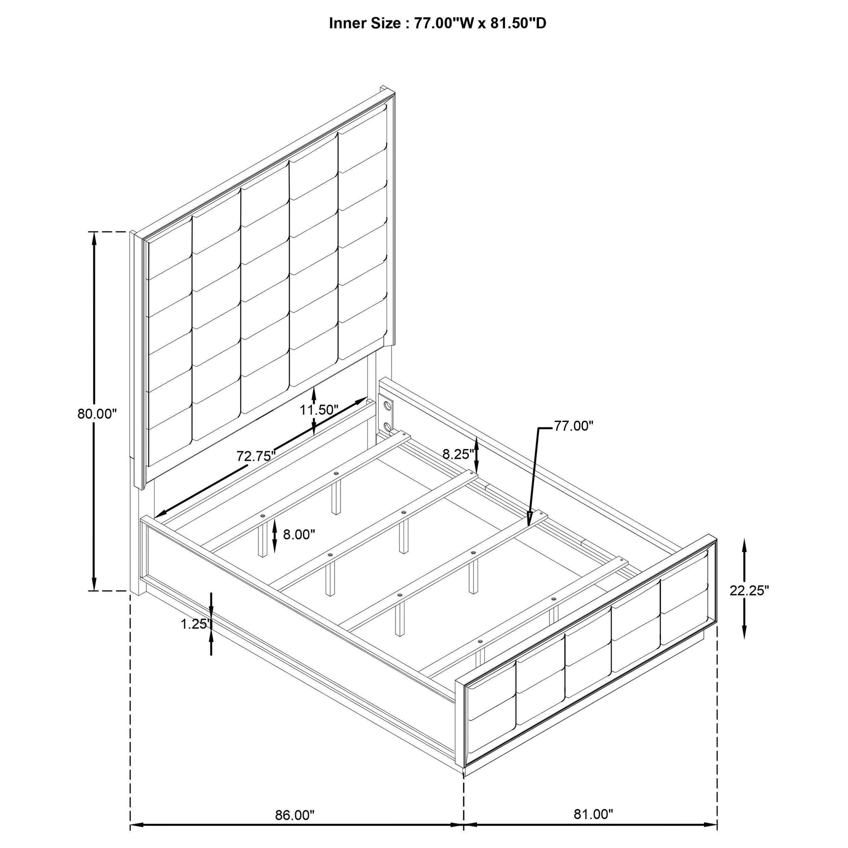 DURANGO COLLECTION Durango 77-inch King Panel Bed Washed Oak 223271KE