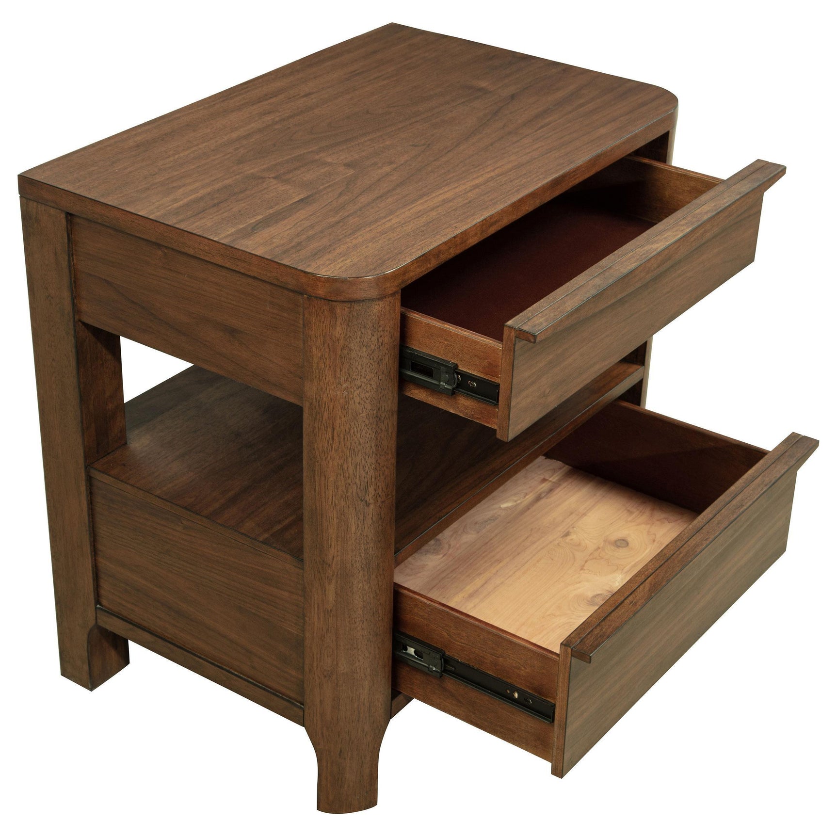 Maderia 2-drawer Nightstand Bedide Table Walnut