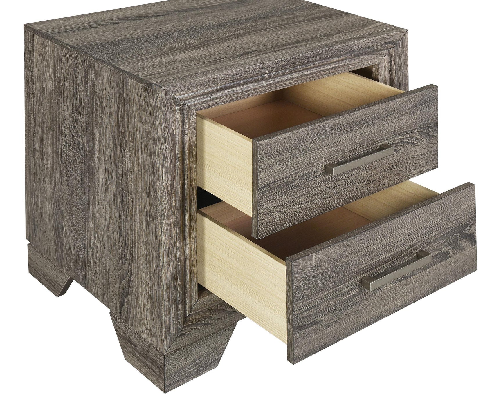 Wright 2-drawer Nightstand Bedide Table Brown Oak